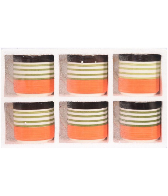 RAJ ROYAL Ceramic LINING CUP-150 Tea Cup 6 Pcs 150 ml - Multi Color