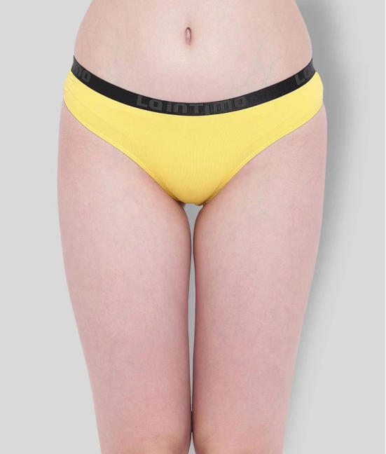 La Intimo - Yellow Nylon Solid Womens Briefs ( Pack of 1 ) - XL