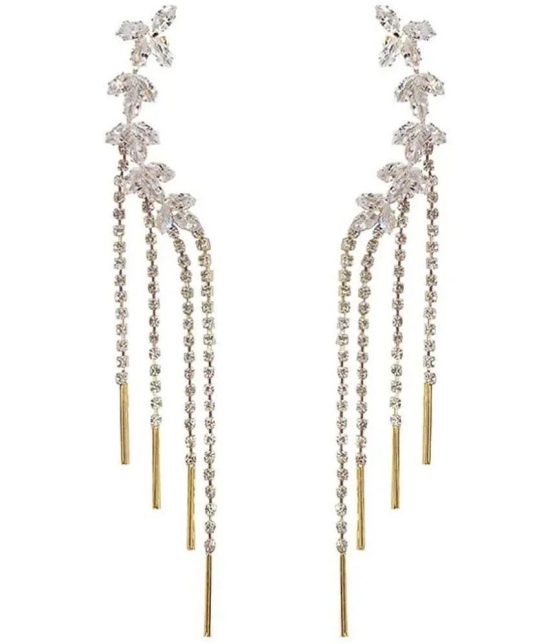 FASHION FRILL Golden Drop Earrings ( Pack of 2 ) - Golden