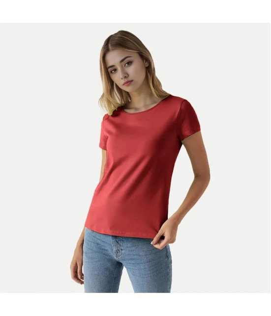 Radprix Red Cotton Regular Fit Womens T-Shirt ( Pack of 1 ) - None