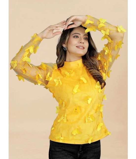 Apnisha - Yellow Net Womens Regular Top ( Pack of 1 ) - None