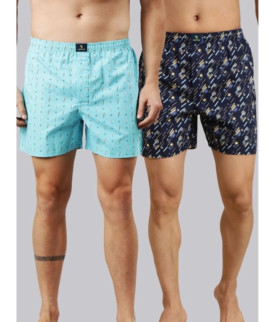 Joven Sky Blue Cotton Mens Boxer- ( Pack of 2 ) - None