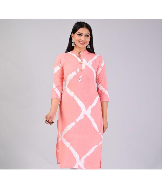 MAUKA Rayon Printed Straight Women's Kurti - Pink ( Pack of 1 ) - None