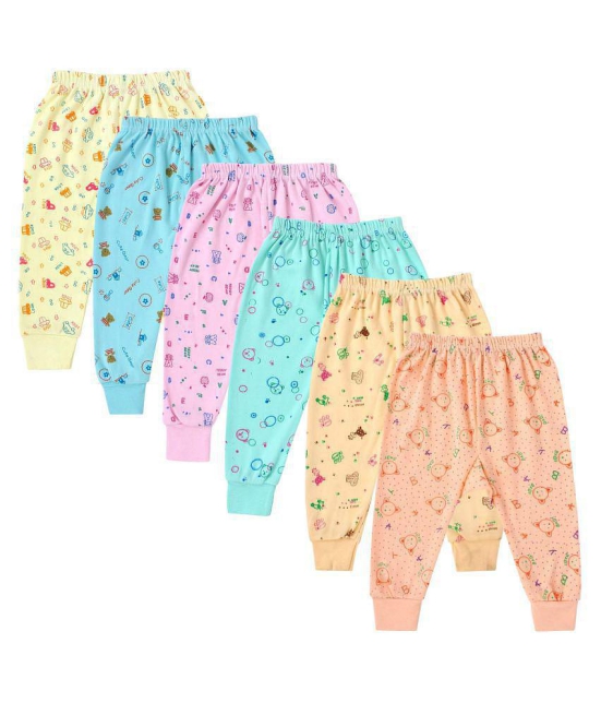 Dayaku Yellow, Blue, Turquoise, Beige and Peach Kids Boys & Girls Pyjamas Pack of 6 - None