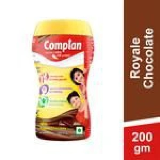 Complan Royale Chocolate Nutritious Health Drink - Vitamin C & A Supports Kids Immune, Clinically Proven For 2X Faster Growth Formula, 200 G Jar