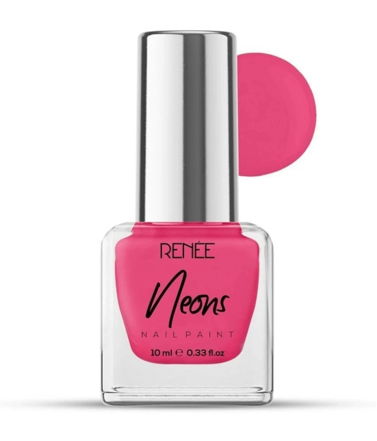 Renee Neons Nail Paint - Pink Flare, Quick Drying, Glossy Finish, Long Lasting