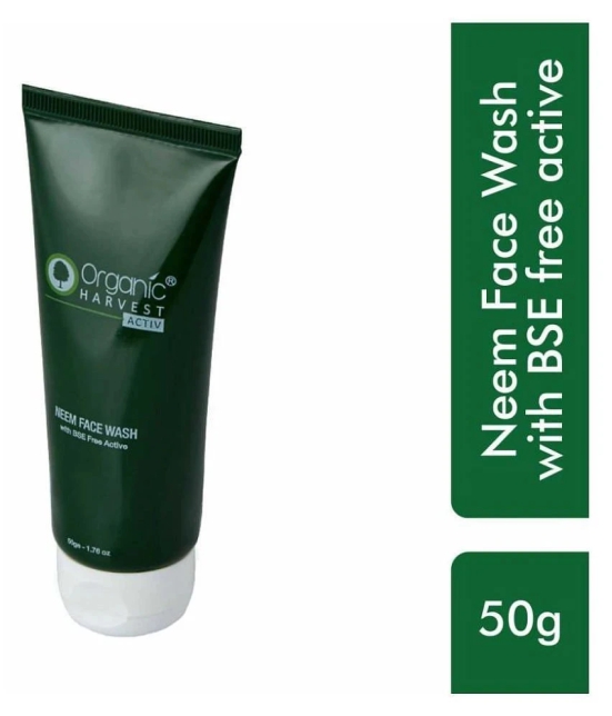 Organic Harvest Neem Face wash For Oily Skin, & , Paraben & Sulphate Free - 50g