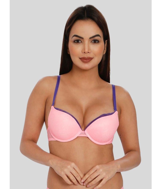 ILRASO - Pink Elastane Lightly Padded Women's Push Up Bra ( Pack of 1 ) - None