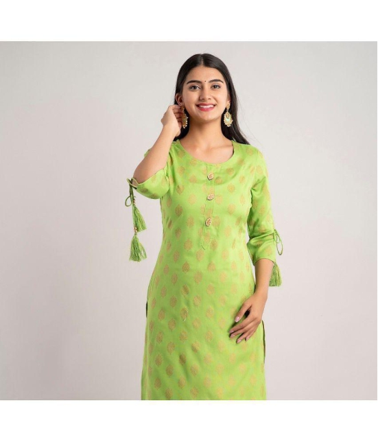 MAUKA - Green Rayon Womens Straight Kurti ( Pack of 1 ) - None