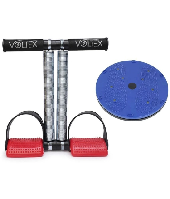 VOLTEX  Tummy Trimmer Double Spring Black color with Tummy Twister combo Pack home gym equipment abdominal exercise - Multi Color