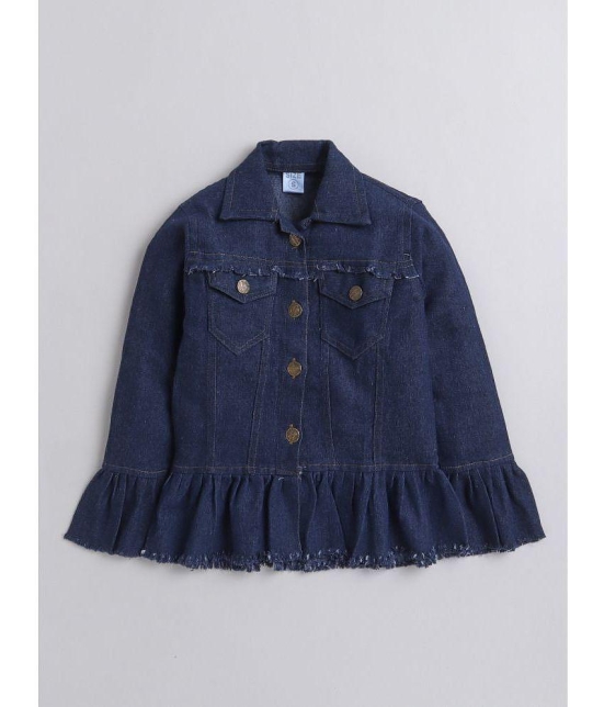 DKGF Fashion - Dark Blue Denim Girls Denim Jackets ( Pack of 1 ) - None