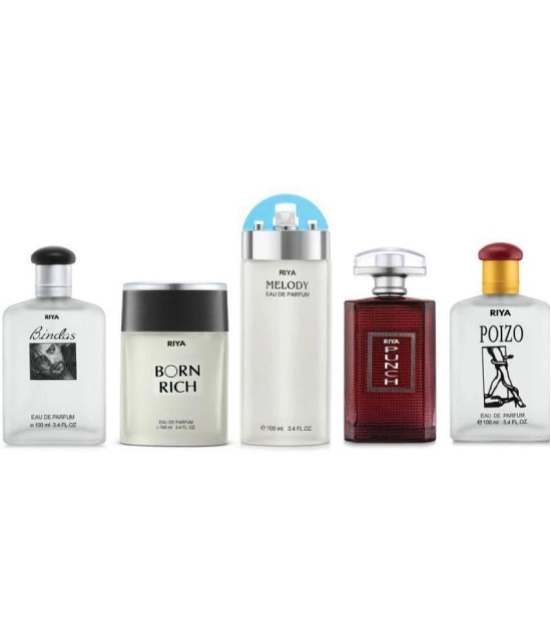 Riya Bindas & Born Rich & Melody & Punch & Poizo Eau De Parfum (EDP) For Men 500 ( Pack of 5 )