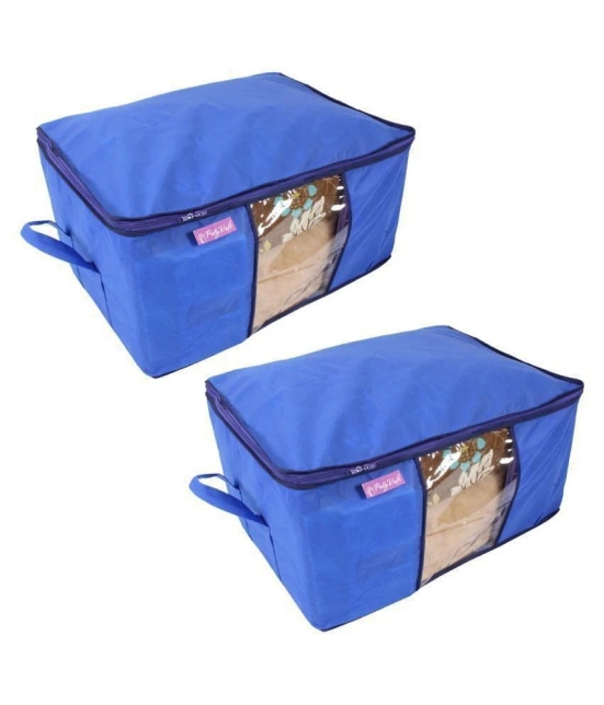 Prettykrafts Underbed Storage Bag, Storage Organizer, Blanket Cover with Side Handles (Set of 2 pcs)