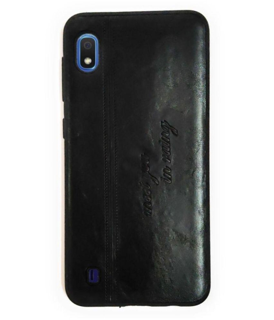 Samsung Galaxy A10 Plain Cases NBOX - Black Matte Finished Back Cover - Black