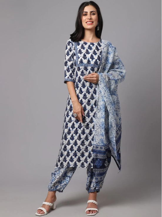 Kurta - Navy Print-XL