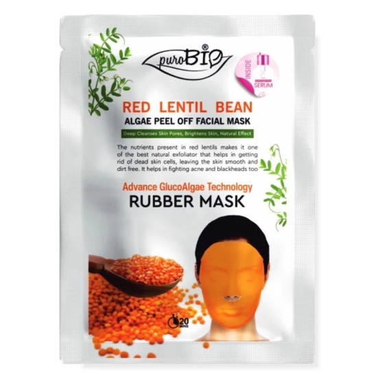 Purobio Red Lentil Bean Glucoalgae Peel Off Facial Mask Kit