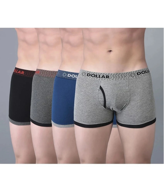 Pack of 4 Dollar Bigboss Assorted Solid Cotton Blend Men Trunk - None