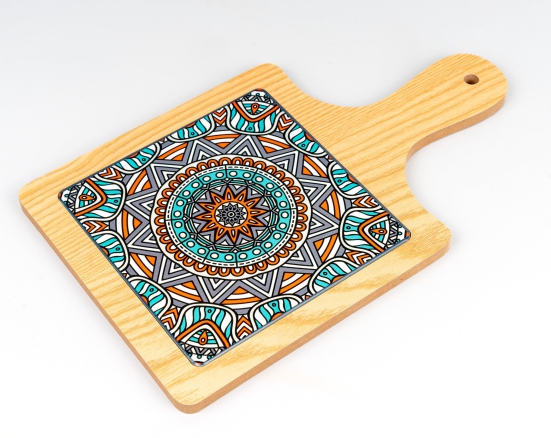 WOOD AND PRINT HAND PLATTERS-SET OF 2 ( turkish delight and sultans touch )