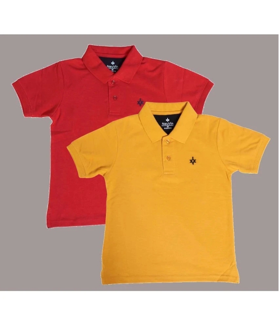 NEUVIN - Multi Color Cotton Blend Boys Polo T-Shirt ( Pack of 2 ) - None