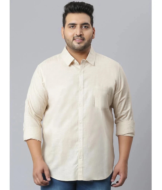 instaFab - Cream Cotton Oversized Fit Mens Casual Shirt ( Pack of 1 ) - None