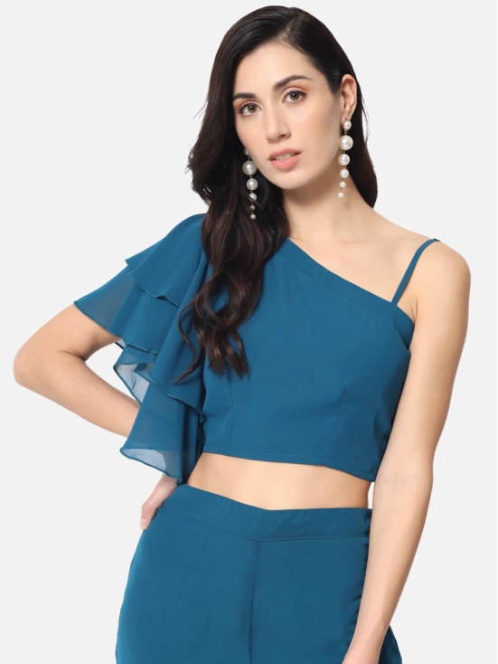 ALL WAYS YOU Women Top Georgette fabric  Blue XS