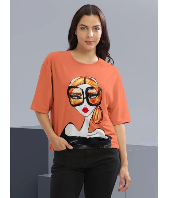 HELLCAT Orange Cotton Blend Loose Fit Womens T-Shirt ( Pack of 1 ) - None