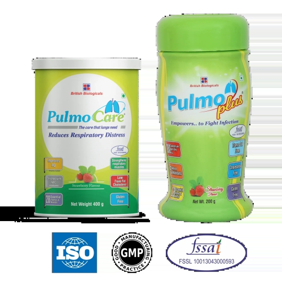 British Biologicals Pulmocare and Pulmoplus Combo |For Asthma, COPD, Pulmonary Tuberculosis | Gluten Free