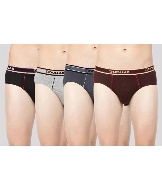 Pack of 5 Dollar Bigboss Assorted Solid Cotton Blend Men Brief - 90