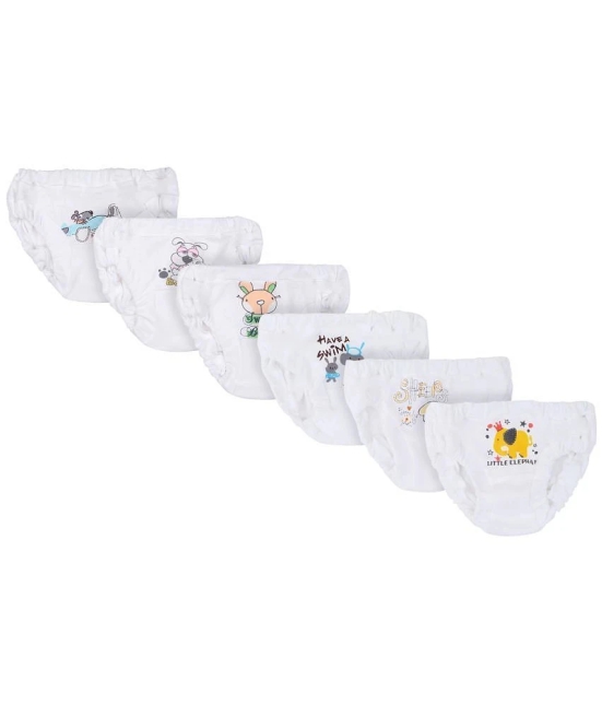 GIRLS PANTY PRINTED WHITE PACK OF 6 - None