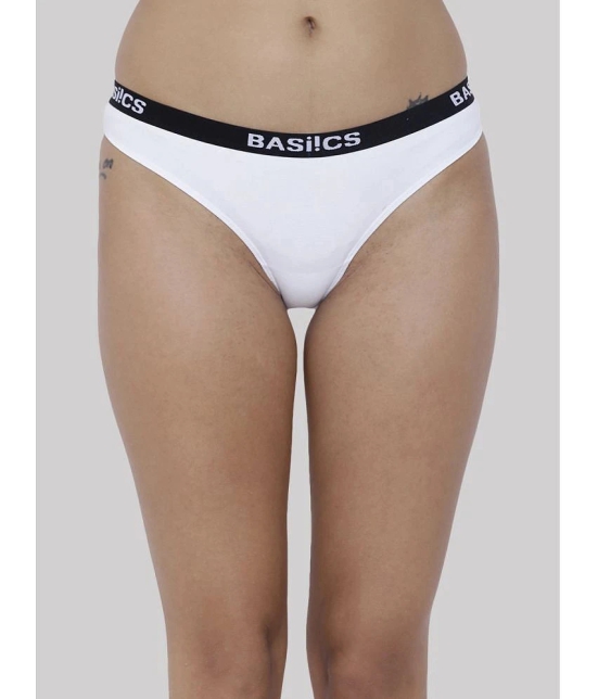 BASIICS By La Intimo - White BCPBR08 Cotton Lycra Solid Womens Bikini ( Pack of 1 ) - None