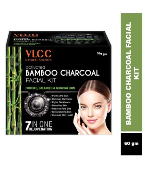 VLCC Activated Bamboo Charcoal Facial Kit Balanced & Glowing Skin, 60 g