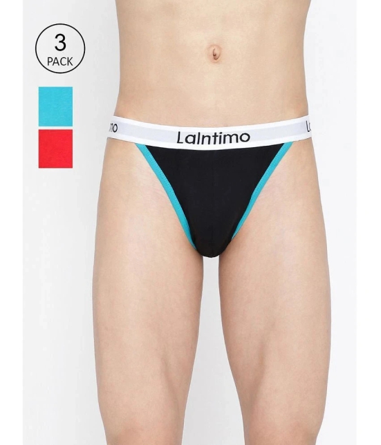 La Intimo Multicolor Cotton Mens Briefs ( Pack of 3 ) - None