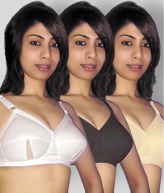 Selfcare - Multicolor Cotton Non Padded Womens Everyday Bra ( Pack of 3 ) - 32D