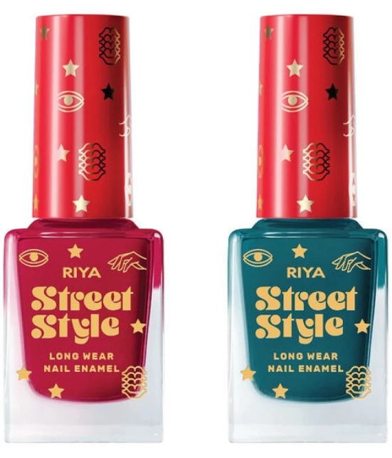 Street Style Multi Glossy Nail Polish ( Pack of 2 )