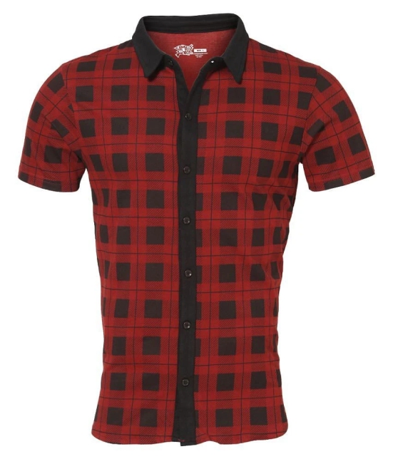 Campus Sutra Cotton Regular Fit Checks Half Sleeves Mens Casual Shirt - Red ( Pack of 1 ) - None