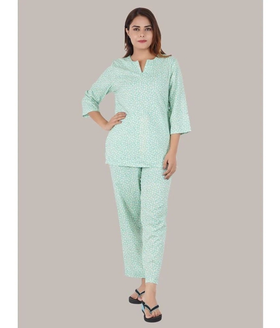 STYLE SHOES - Green Rayon Womens Nightwear Nightsuit Sets ( Pack of 1 ) - None