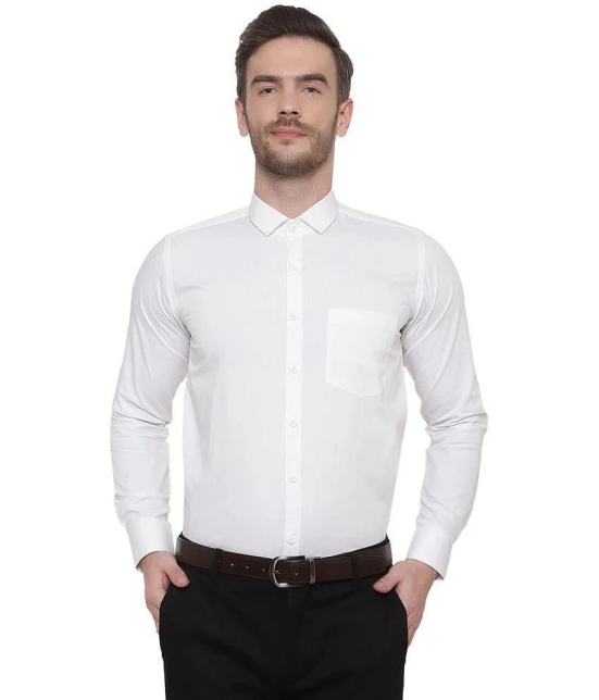 SREY - 100% Cotton Slim Fit White Mens Formal Shirt ( Pack of 1 ) - None