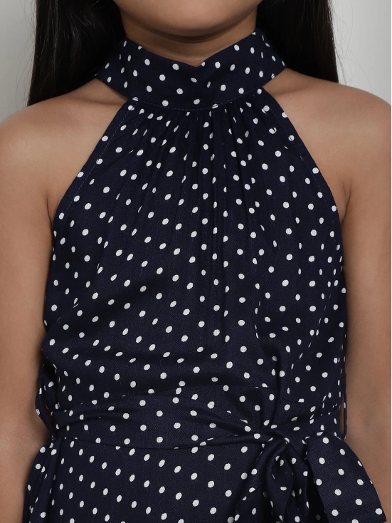 MINI & MING Polka Dot Printed Halter Neck Sleeveless A-Line Dress