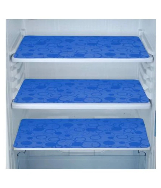 Himanshi Set of 3 PVC Blue Fridge Mats - Blue