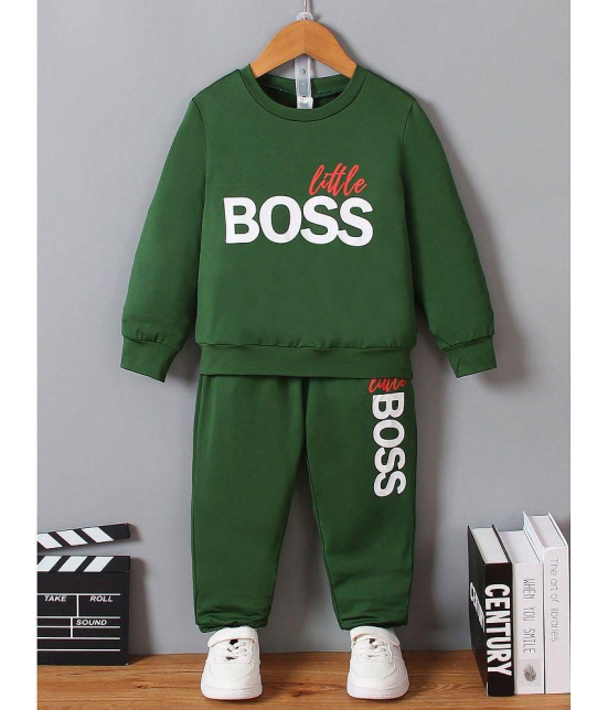 SmartRAHO Green Cotton Baby Boy Sweatshirt & Jogger Set ( Pack of 1 ) - None