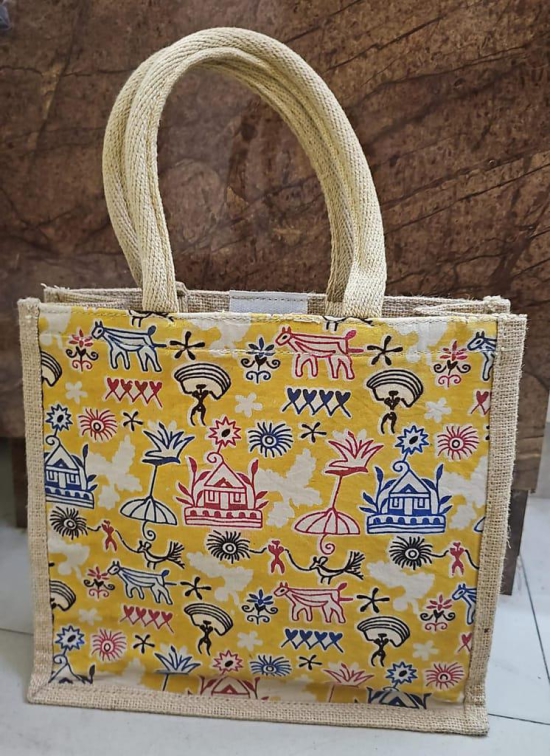 JFL Jute & Cotton Shopping Bag (Yellow)