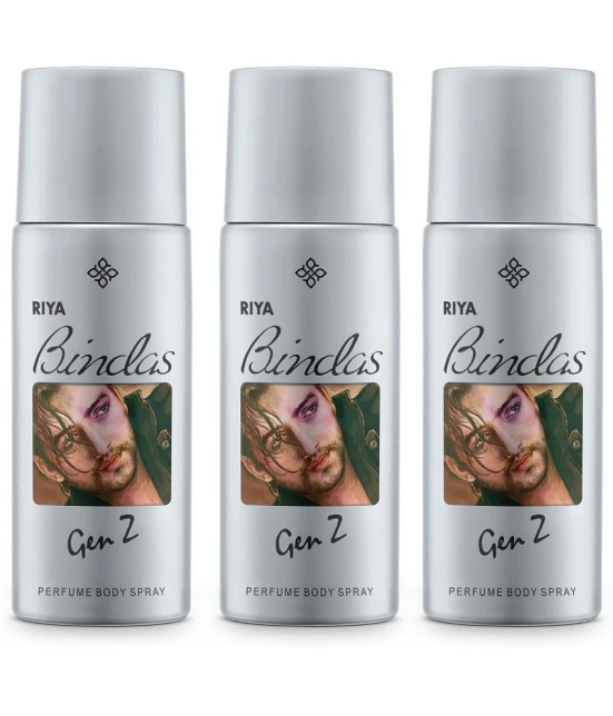 Riya Bindas Grey Perfume Deodorant Spray for Men 450 ml ( Pack of 3 )