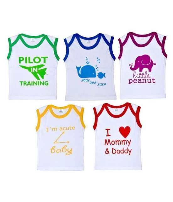 MOMs Choice Unisex Baby 100% Cotton T-Shirts - Pack of 5 (MC301) Baby Combo Dress - None