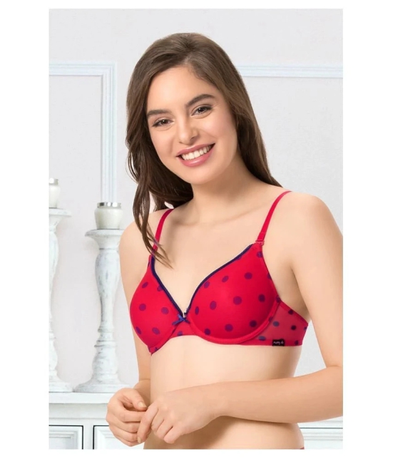 Everyde by Amante Pack of 1 Polyamide Lightly Padded Womens T-Shirt Bra ( Red ) - 32C