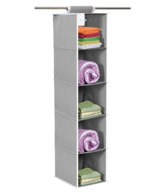 PrettyKrafts 5 Tiers Clothes Hanging Organizer, Wardrobe for Regular Garments, Shoes Storage Cupboard, Hanger Bag