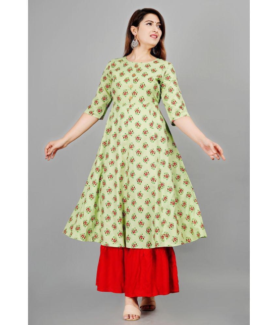 Smien - Green Anarkali Rayon Women's Stitched Salwar Suit ( Pack of 1 ) - None