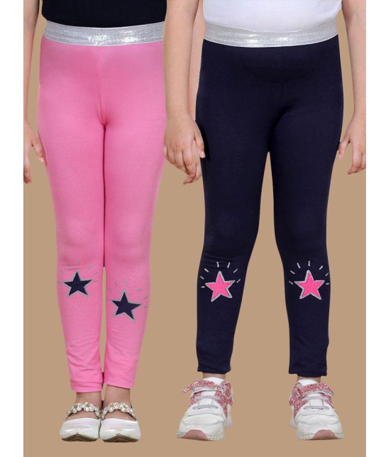 StyleStone - Pink Lycra Girls Leggings ( Pack of 2 ) - None