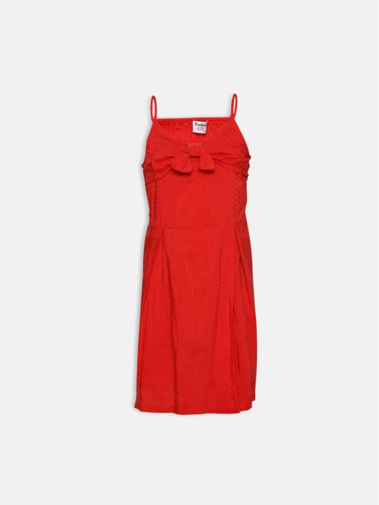 Oxolloxo Red Self designed Fit & Flare Midi Dress