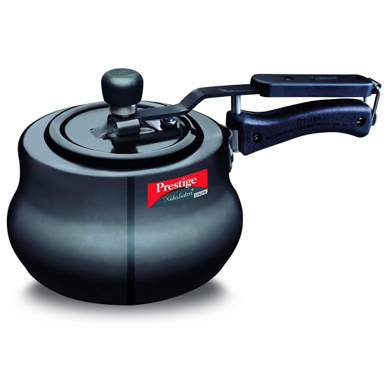 Prestige Nakshatra Plus Svachh Hard Anodised Spillage Control Handi Pressure Cooker, 2 L (Black)