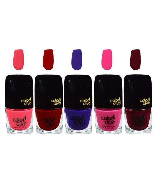 Color Diva Nail Polish 102 Multicolor Glossy 35 ml Pack of 5